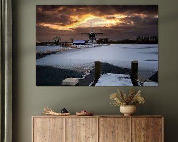 Windmühle Zevenhuizer Verlaat im Schnee III von MZ! Photography