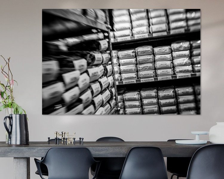 Voorbeeld van het werk in een kamer