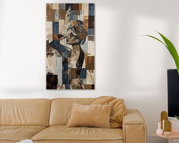 Expressief figuratief en semi abstract profiel gezicht