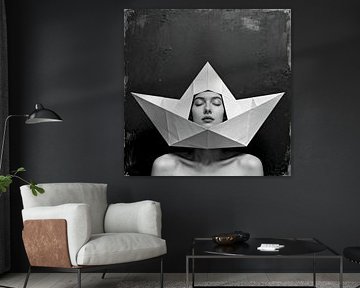 Sail Away modern portrait art by Mad Dog Art