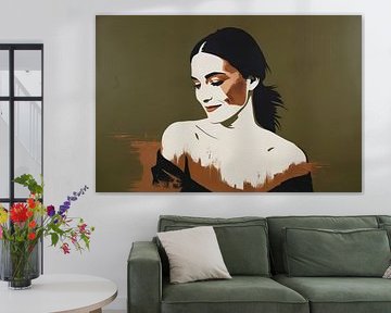 Grafisches Frauenporträt mit Nuancen von Imperial Art House