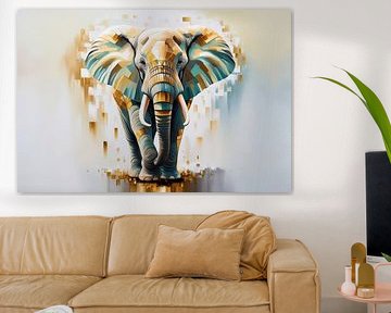 Elefant mit grafischen Oberflächen von Imperial Art House