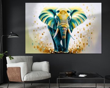 Abstrakter Elefant mit Facetten von Imperial Art House
