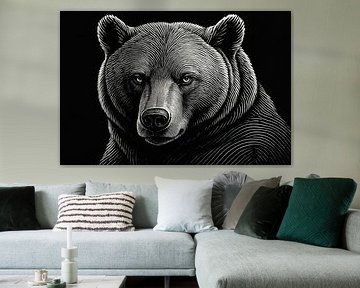 Black and white bear close-up by Imperial Art House
