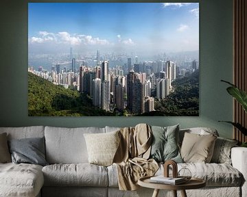 Skyline Hong Kong vanaf de Victoria Peak van Gijs de Kruijf