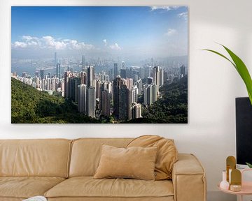 Skyline Hong Kong vanaf de Victoria Peak von Gijs de Kruijf