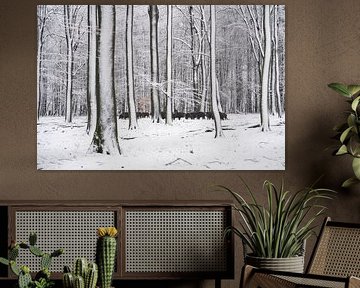 Wildschweine im Schnee von Cor de Hamer