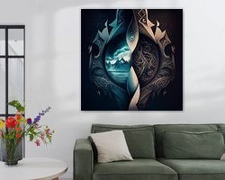 Voorbeeld van het werk in een kamer