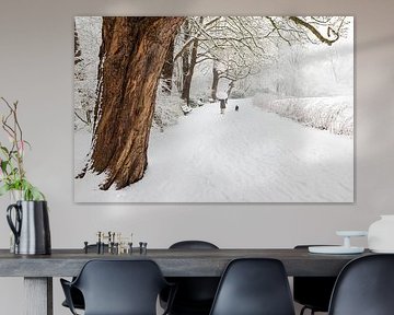 Wandelaar in sneeuw van Thijs Friederich