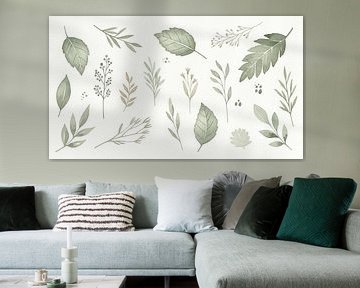 Minimalist Sage Green Botanical Elements Collection