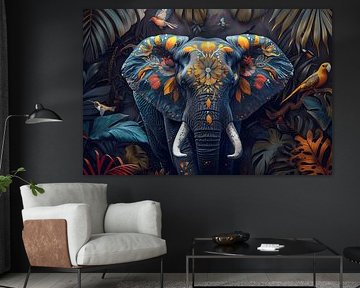 Elefant in tropischer Landschaft von MNS Designs