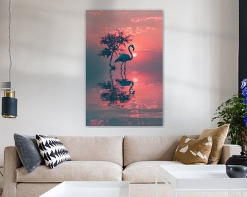 Flamingo close-up van MNS Designs