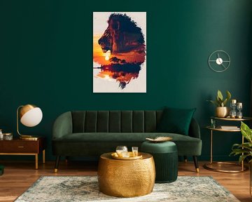 Porträt Löwe von MNS Designs