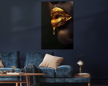 Feminine lips with gold gloss by MNS Designs