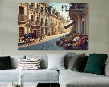 Vormittag in der Belle Rue - romantische Straße im Pariser Stil von Kleurenrijk