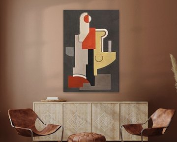 Willi Baumeister - Abstraction (construction rouge-olive III) (1923) sur Peter Balan