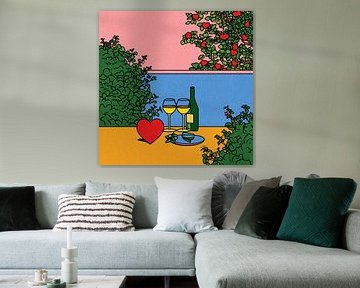 Sweet Hearts & Sunset Wine | Popart Dessert with Sea View by Karina Brouwer