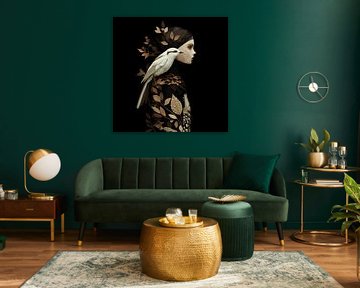 Vögel Abstraktion in Erdtönen