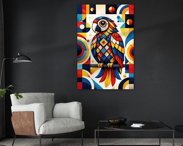 Geometric Parrot: Harmony of Color and Form
