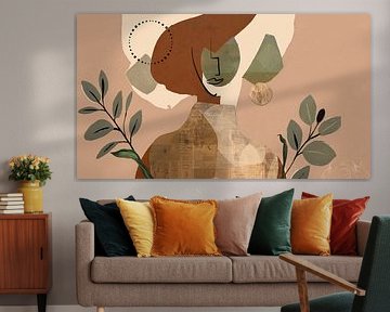 Earthly Abstract Portrait with Organic Shapes