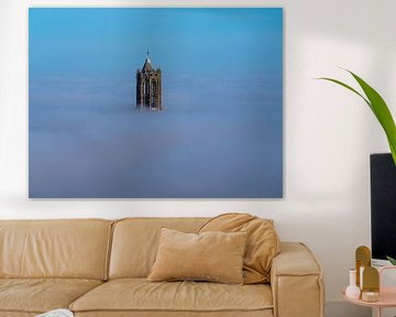 Utrecht's Dom above the fog by Mart Gombert