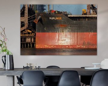 A seagoing vessel is moored at the quay by scheepskijkerhavenfotografie