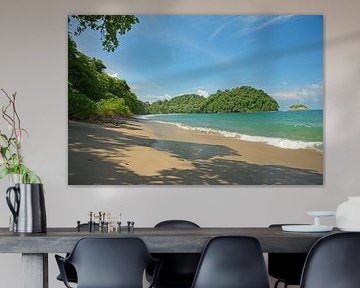 Speel op het strand van Espadilla Sur in het Nationaal Park Manuel Antonio in Costa Rica