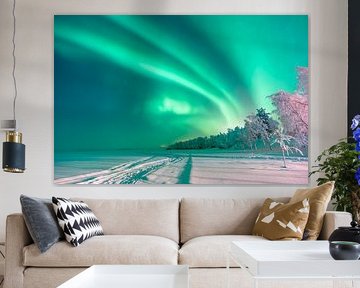 Northern lights over Vuontisjärvi by Kevin van Leeuwen