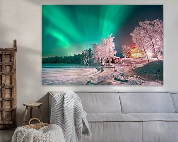 Northern lights over Tunturihuvila by Kevin van Leeuwen