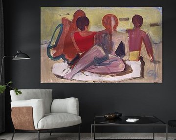 Karl Hofer, Vier op het strand, ca 1950