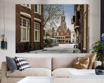 Amersfoort. Bloemendalse Binnenpoort in the Snow. View through to Tower of Our Lady by Marco Hoogma