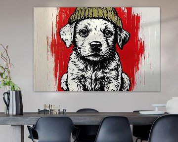 Dog with urban hat by Art & Soul Creations