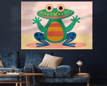 Cheerful frog with patterns by Imperial Art House