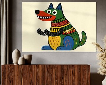 Patterned geometric wolf by Imperial Art House