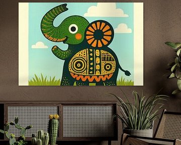 Stylised patterned elephant by Imperial Art House