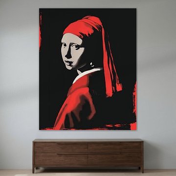 Meisje met de Parel in Banksy-stijl – Stencil Art Interpretatie