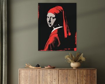 Banksy-style Girl with the Pearl Earring - Stencil Art Interpretation