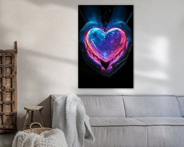 Hearts glowing hands