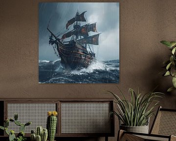 Pirate ship in storm by MNS Designs