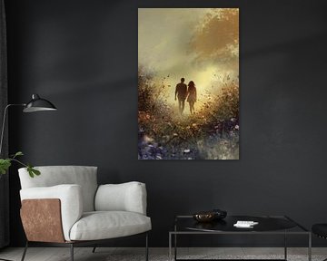Man and woman in flower field by MNS Designs