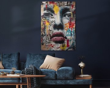 Woman with graffiti on her face by MNS Designs