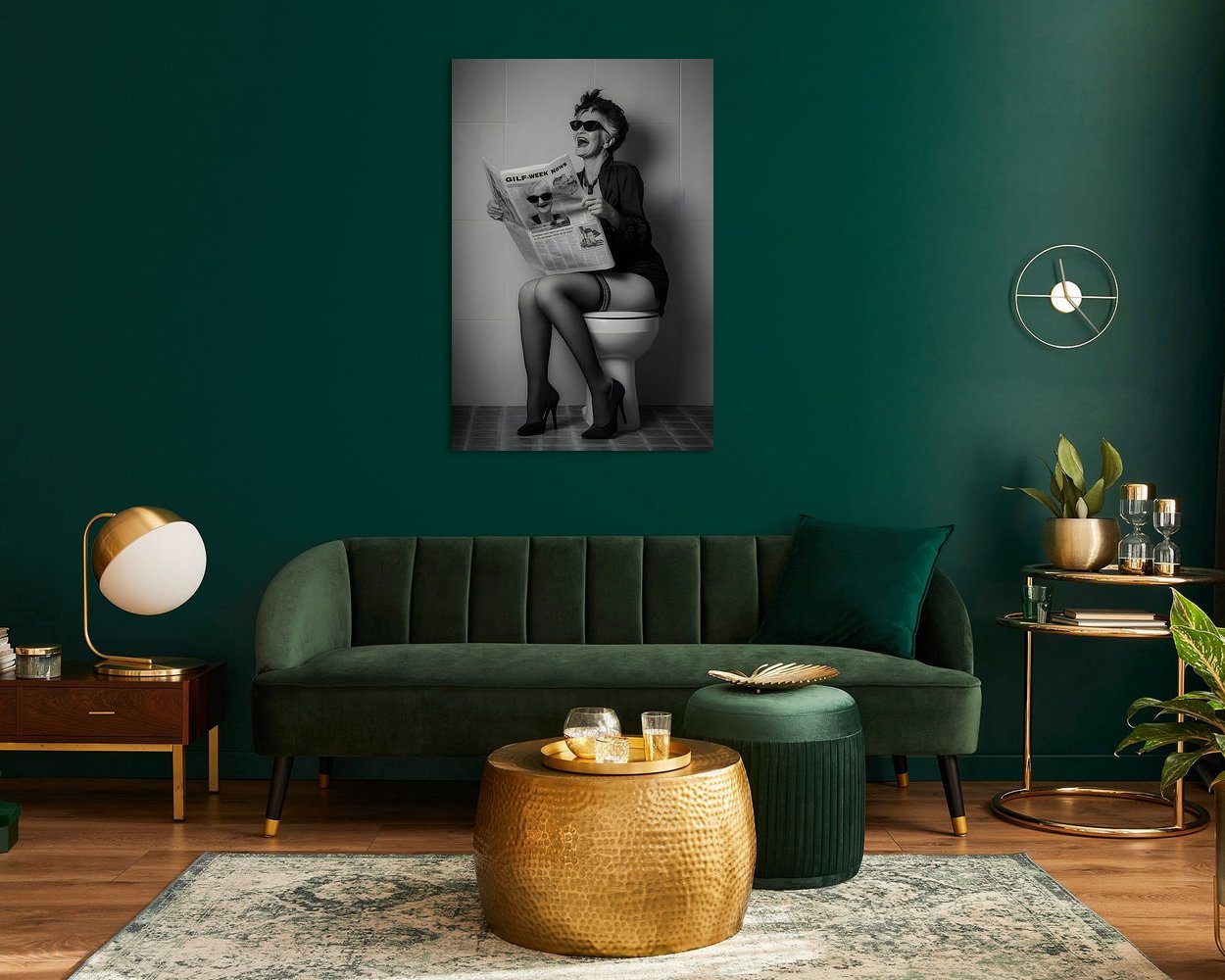 Voorbeeld van het werk in een kamer