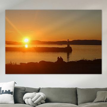 Sunset among the mountains