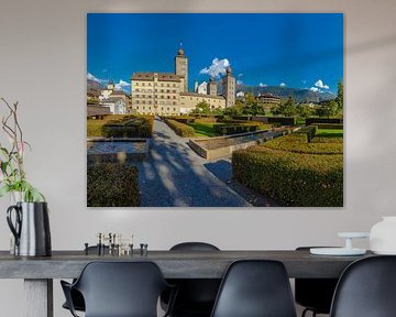 Stockalperschloss mit Schlossgarten, Brig, Wallis Wallis, Schweiz