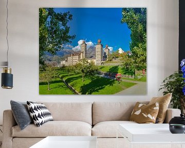 Stockalperschloss mit Schlossgarten, Brig, Wallis Wallis, Schweiz