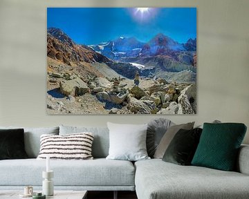 Glacier de Moiry Gletschertal, Felsbrocken, Anniviers, Wallis Wallis, Schweiz