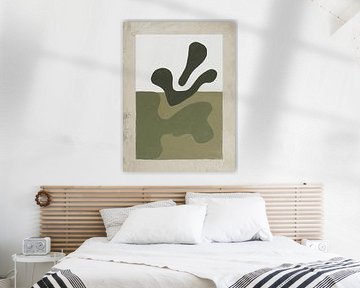 Olive green over still water