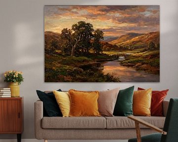 Lumière du soir sur la vallée sur Levi Schreuder