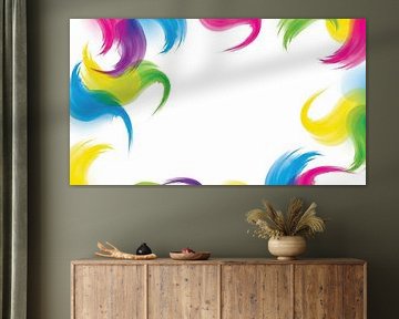 Prismatische rand: Dynamische aquarelpenseelstreken en negatieve ruimte