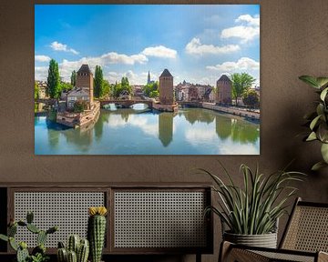 Strasbourg, medieval bridge Ponts Couverts and Cathedral by Stefano Orazzini